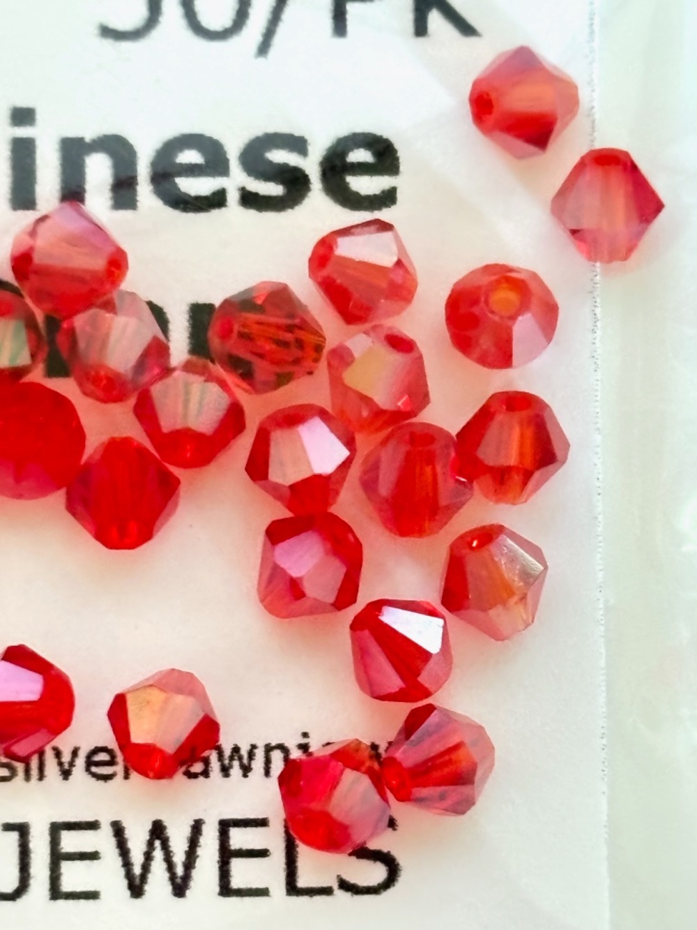 As Low As $2 Cadmium Red Lustre Quality Chinese Crystal Bicone Beads 4mm (50)